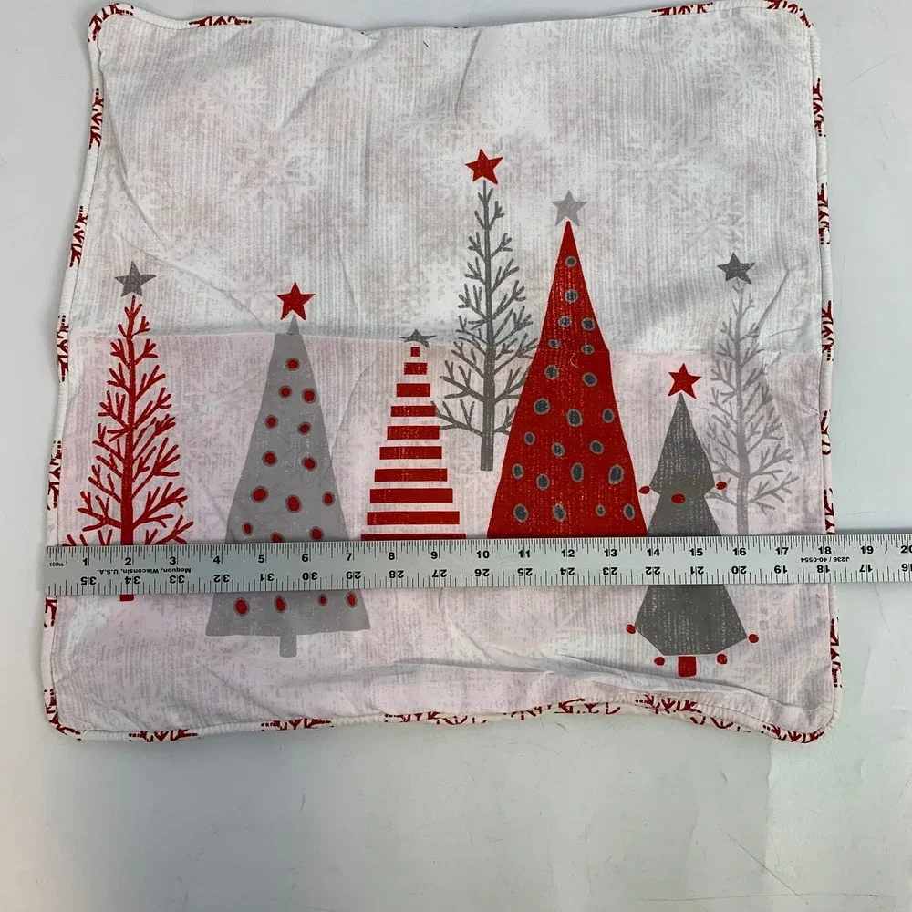 South Shore Linens Christmas Holiday Throw Pillow‎ & Cover Set Snowflake Trees